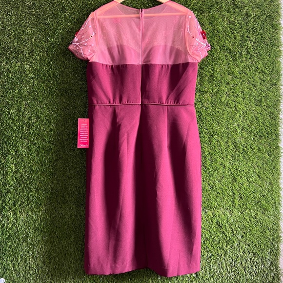 NWT Crepe Beaded Midi Cocktail Dress Curve - Picture 4 of 14